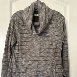 Lou & Grey - Grey Striped Cowl Neck Sweater